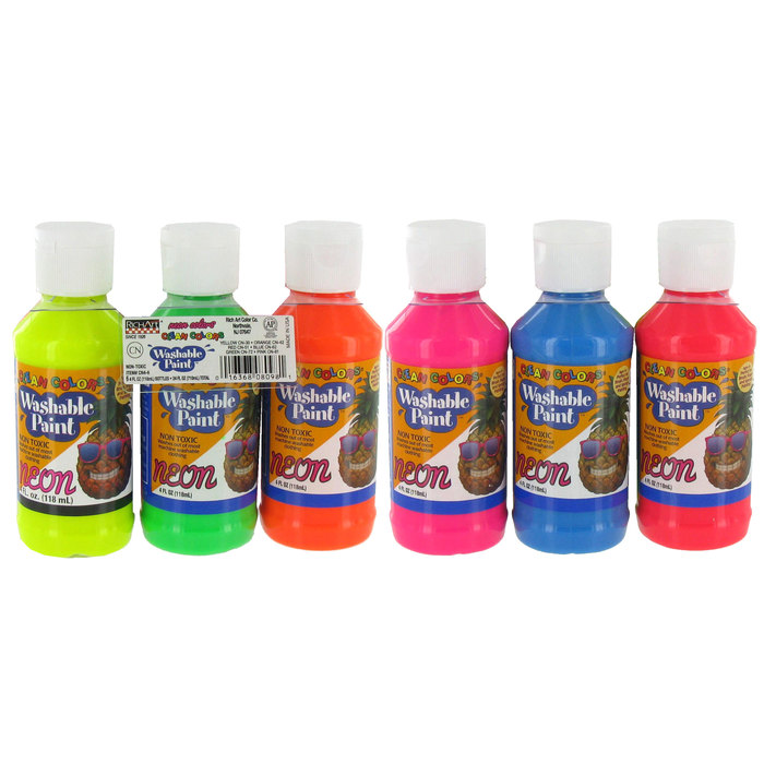 Neon Washable Paint Set 6 Pieces Hobby Lobby 107185